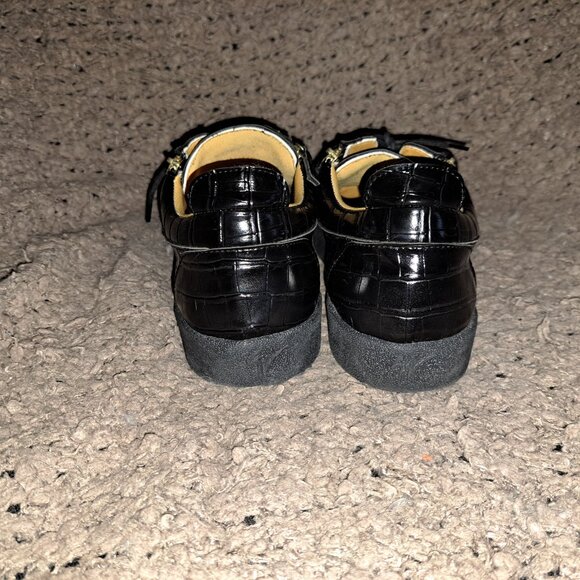 GIUSEPPE ZANOTTI-Frankie-Black Croc Low Top Casual Sneakers-Sz 42-Excellent - Picture 6 of 9